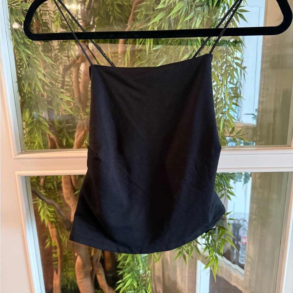 Urban Outfitters Black Crop Top Tank Cross Body